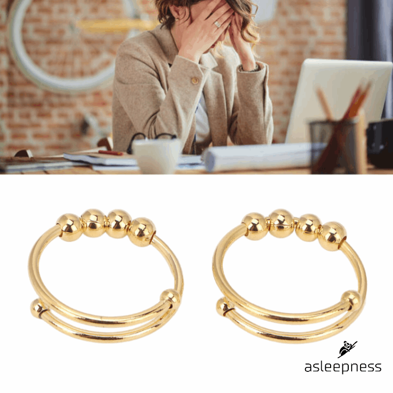 Akupunktur Anti angst og stress ring for ADHD i sølv og guld