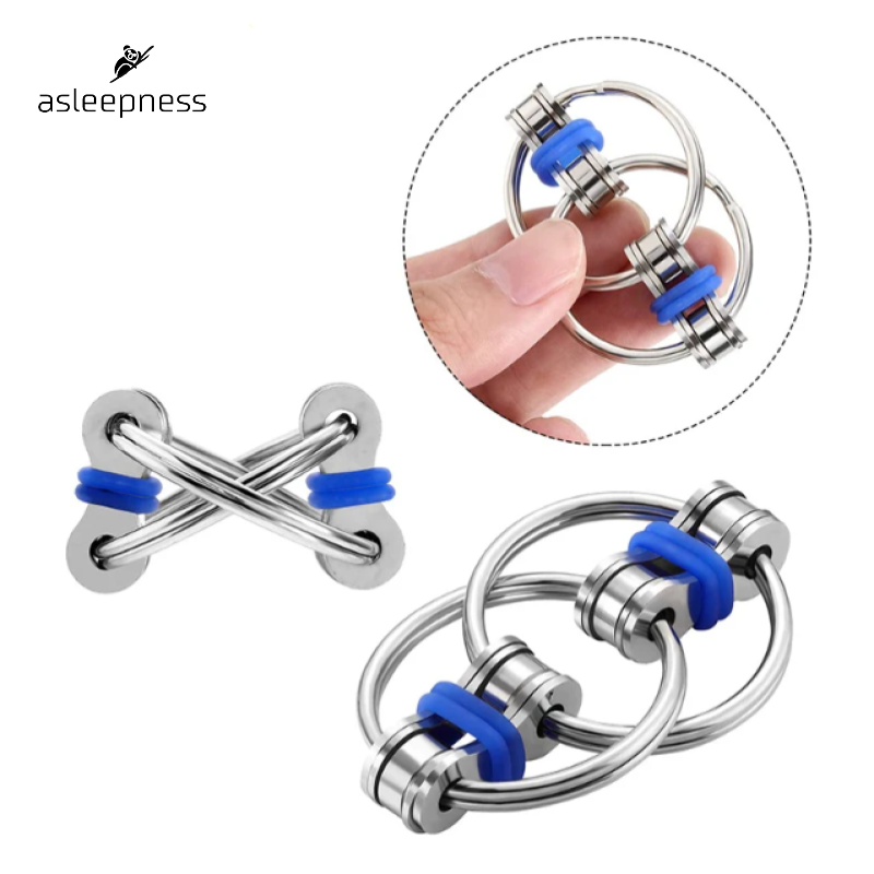 Sensorisk fidget fingerspinner til ADHD og Autisme  i sort, rød og blå farver