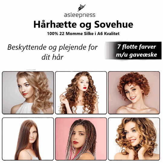 Beskyttende Hårhætte, sovehue og sovehætte i 7 farver i 100% Mulberry 22 Momme A6 silkefibre