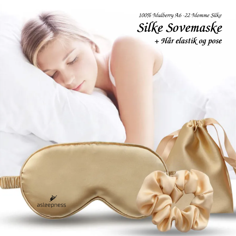 Silke Sovemaske og natmaske i 100% mulberry A6 22 momme silke