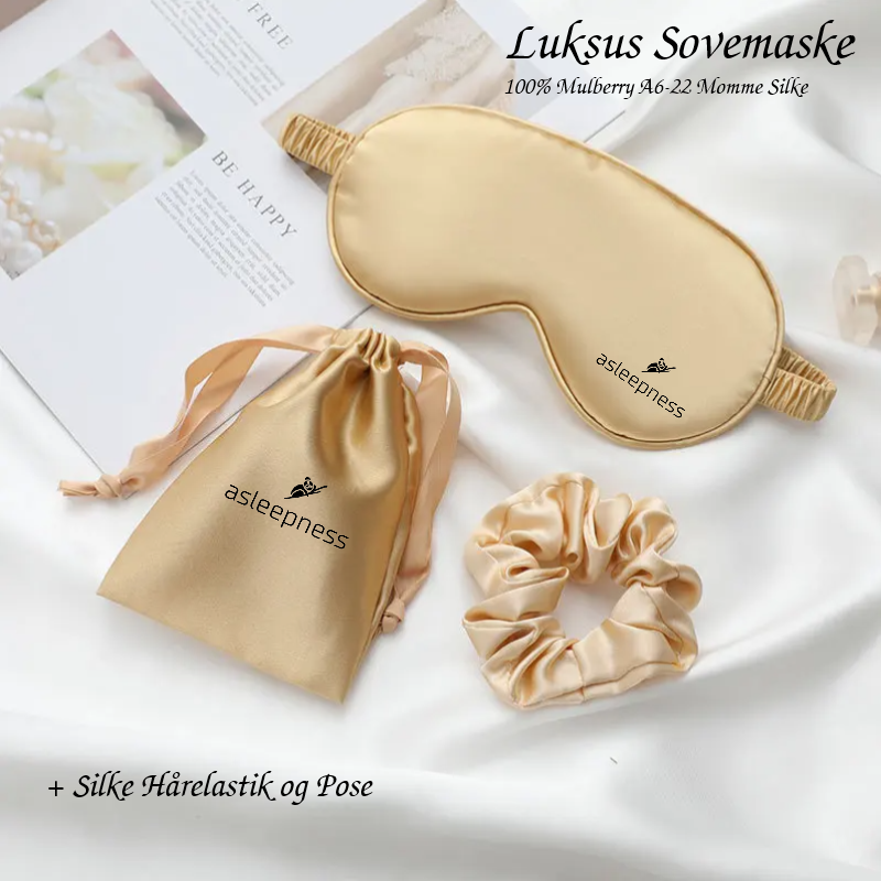 Silke Sovemaske og natmaske i 100% mulberry A6 22 momme silke stof