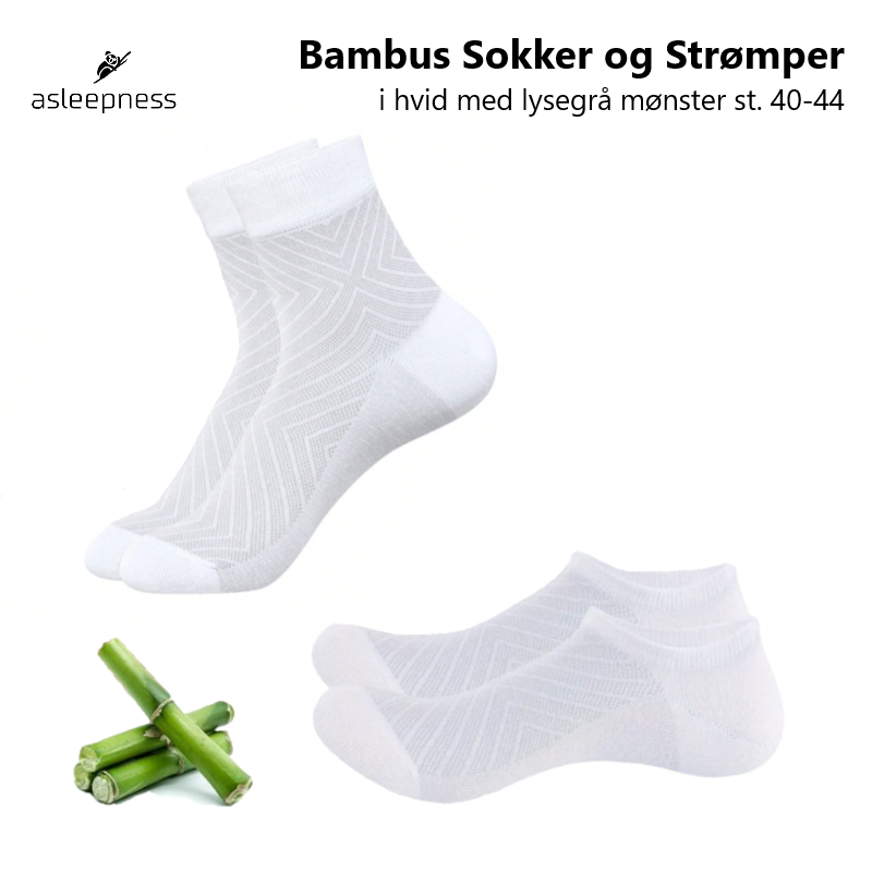 Hvide Bambus Sokker og Strømper lugtfri og åndbart