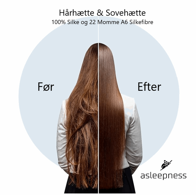 Hårbeskyttende Hårhætte og sovehætte i blå med 100% Mulberry 22 Momme A6 Silkekvalitet med dobbelt elastik