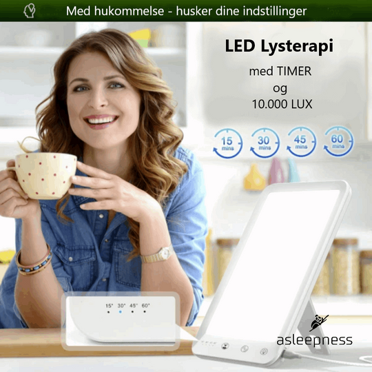 Behageligt LED sollampe og lysterapi lampe i hvid med lysstyrke 10000 LUX