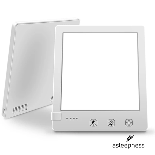 Elegant LED sollampe og lysterapi lampe i hvid med lysstyrke 10000 LUX