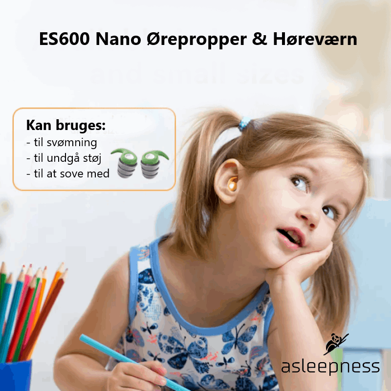 Ergonomisk Nano Ørepropper til børn i silikone til læsning, svømning og søvn