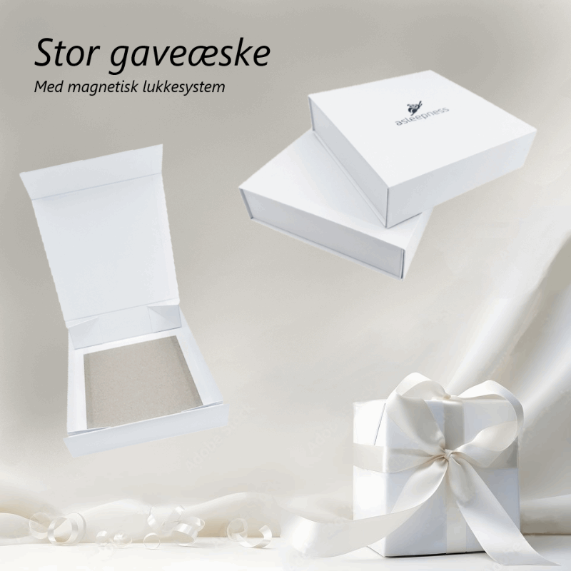 Gaveæske til pudebetræk og sovemasker fra Asleepness med magnetisk lukkesystem