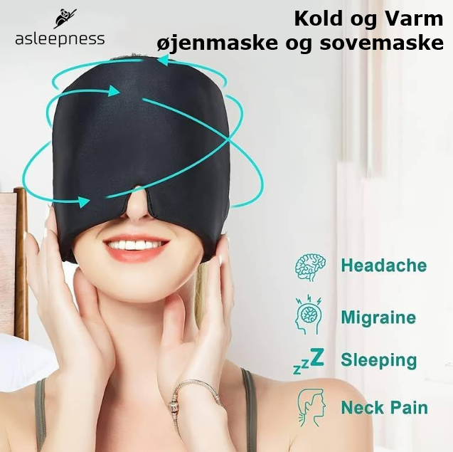 Kold og varm øjenmaske og sovemaske i sort