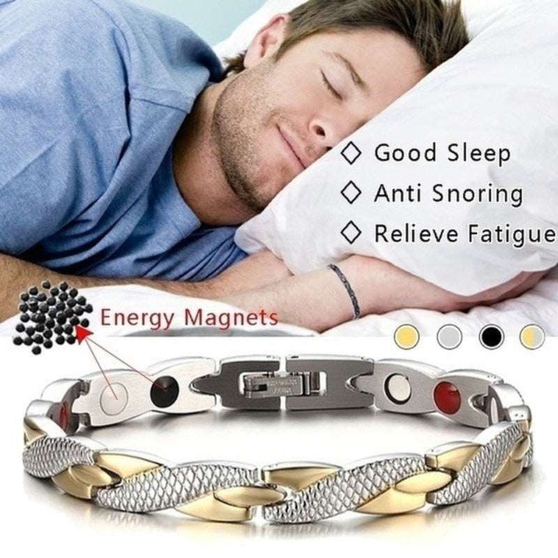 Magnetisk anti snorke armbånd fra Asleepness med terapi effekt.