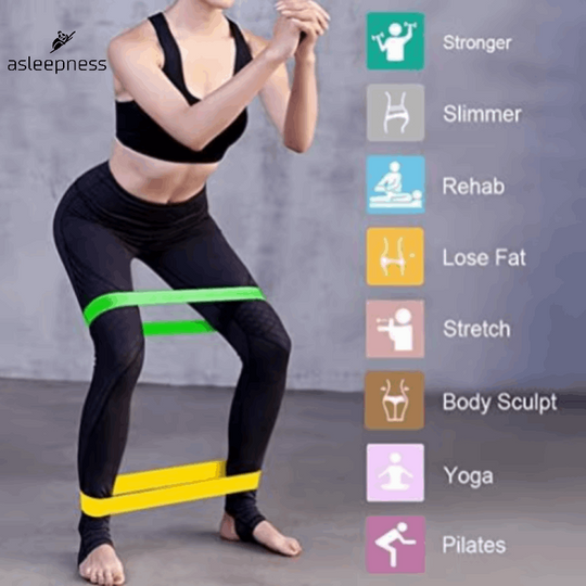 Multifunktionelt Fitness gummibånd og træningsbånd til hjemmetræning, yoga og udetræning.