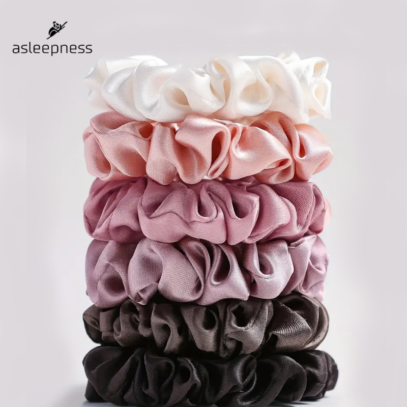 Elegant Silke satin hårelastik, hårbånd og hårpynt i sort, brun, lilla, hvid, pink og rosa 
