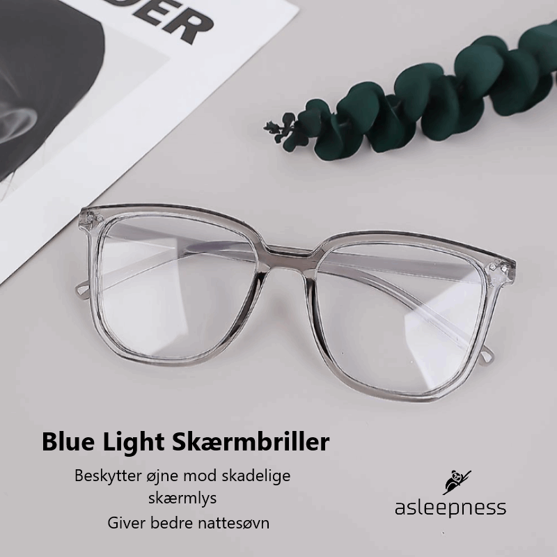 Elegante Blue Light Skærmbriller uden styrke i grå mod skadelig blå lys og søvnløshed