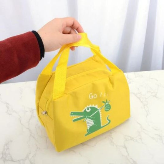 Sød gul krokodille taske til mad, tøj og legesager