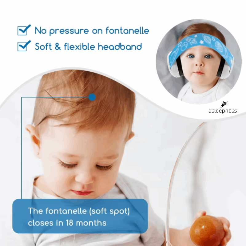 Trygt Baby og småbørn høreværn, hørebøffer og øreværn 25dB i hvid og blå