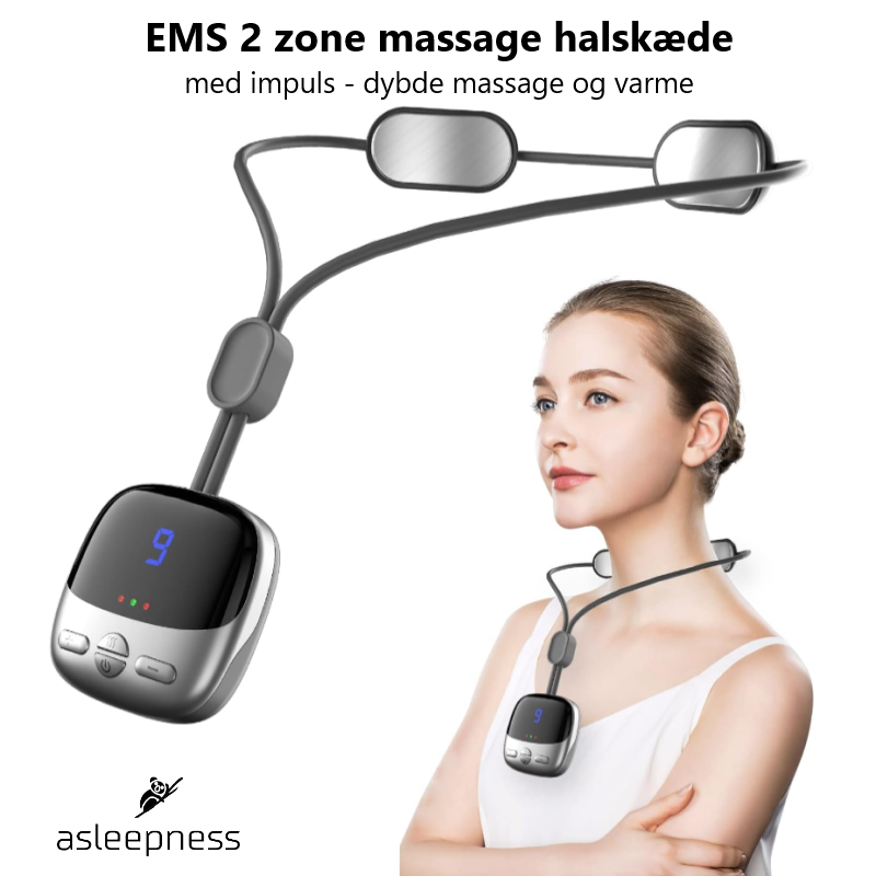 EMS Varme og dybde massage 2 zoner i grå som halskæde