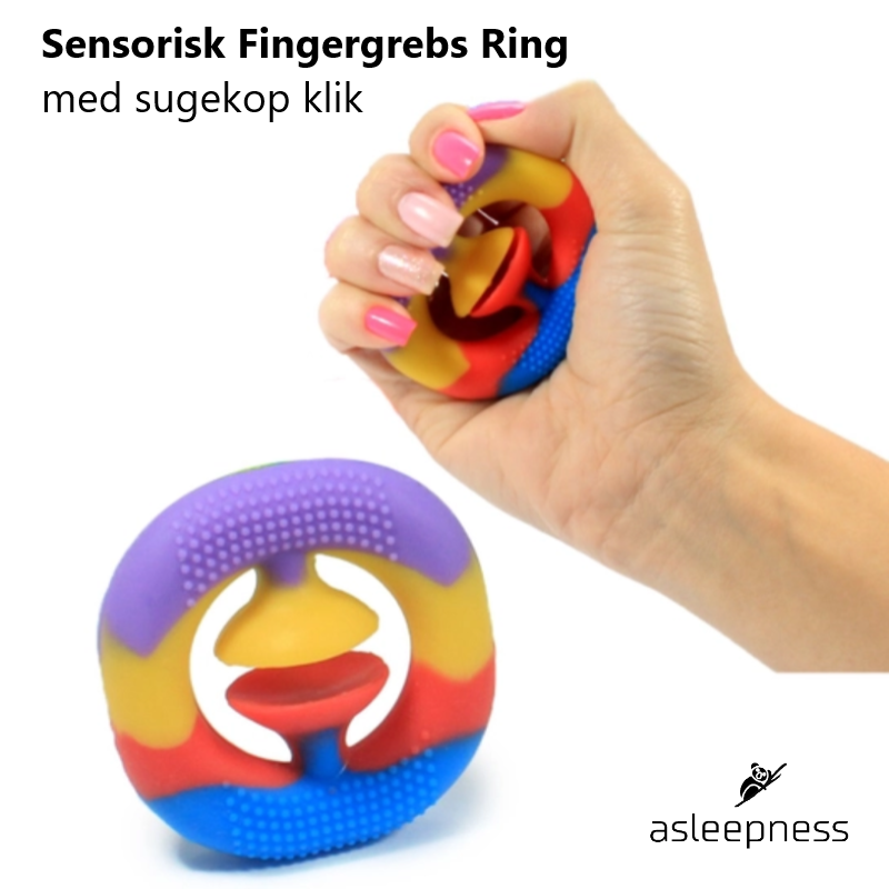 Sensorisk fingergrebs Ring med sugekop i silikone