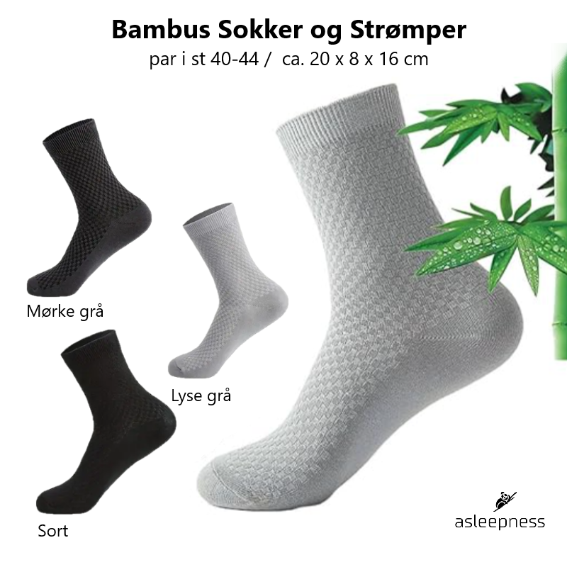 Bambus sokker og strømper 16 cm lang i sort st. 40-44 