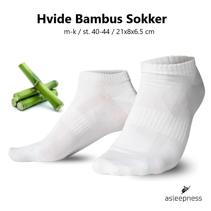 Hvide bambus strømper og sokker st. 40-44 for kvinder og mænd