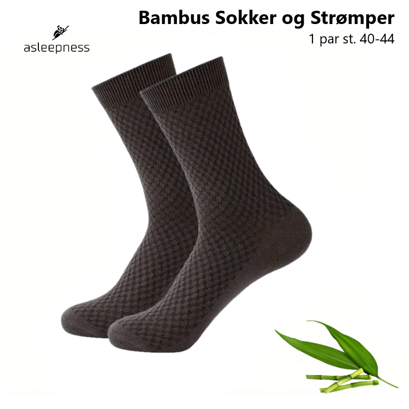 Lange Bambus sokker og strømper i mørke grå st 40-44 