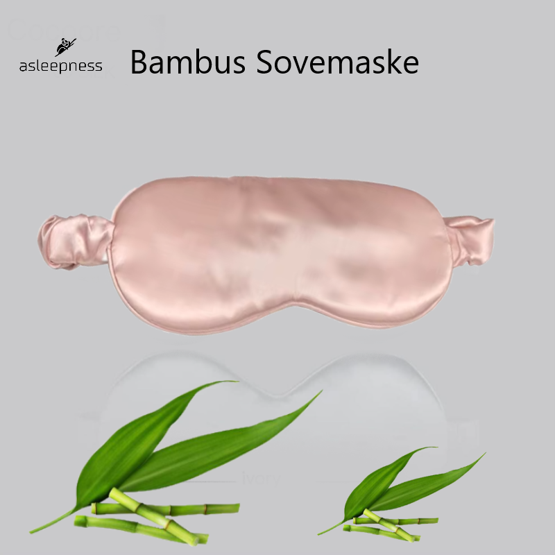 Bambus sovemaske og øjenmaske i lyserød og pink