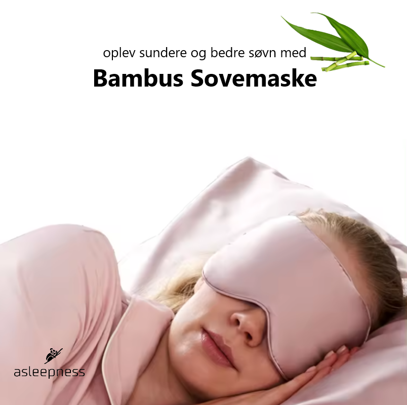 Hudvenlig Bambus sovemaske og øjenmaske i lyserød og pink