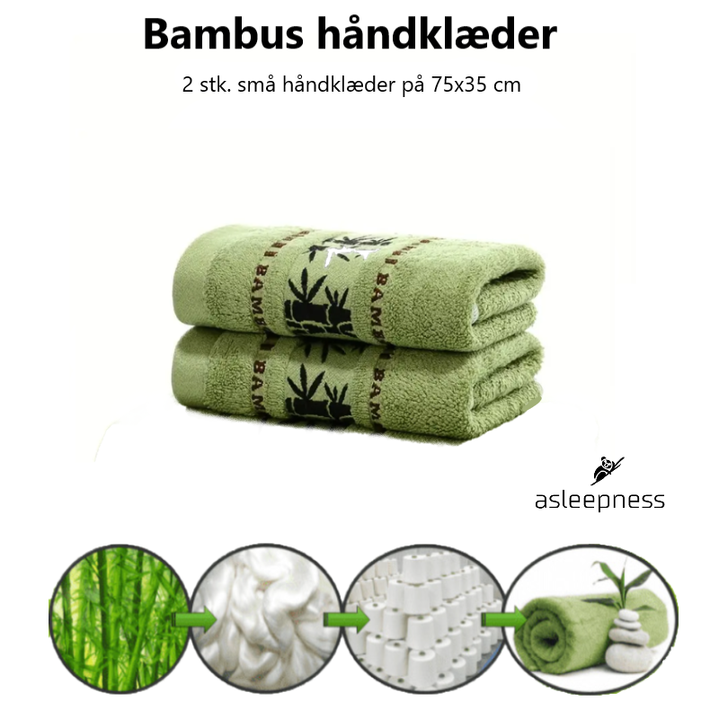 Hudvenlig bambus håndklæder i grøn