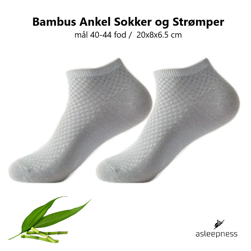 Bambus ankel sokker og strømper i lys grå