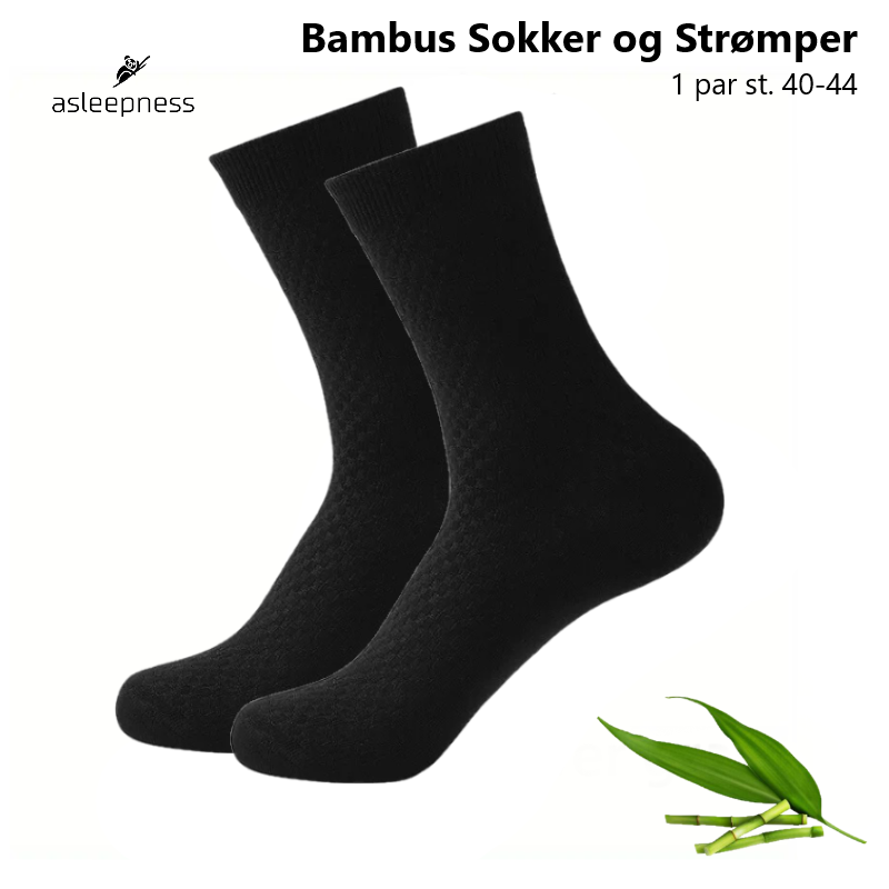 Bambus sokker og strømper lang i sort st. 40-44 