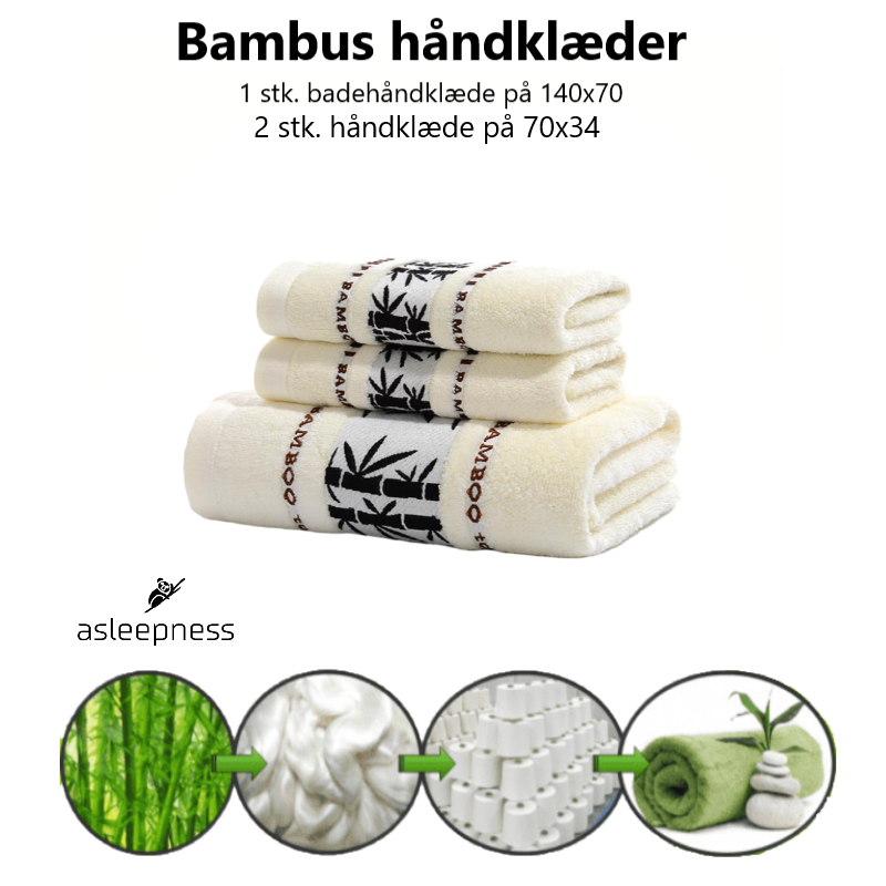 Bambus badehåndklæde og håndklæde i hvid 