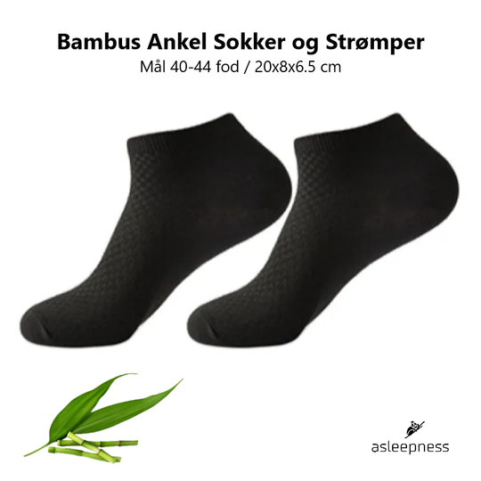 Bambus ankel sokker og strømper i sort