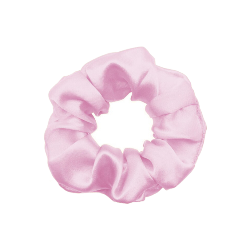 Pink Hårbånd og hårelastik i 100% Mulberry 22 Momme A6 silke 