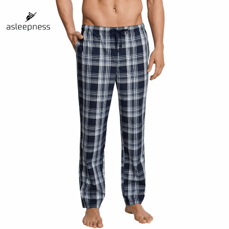 Natbukser pyjamas bukser og nattøj i blåternet mænd