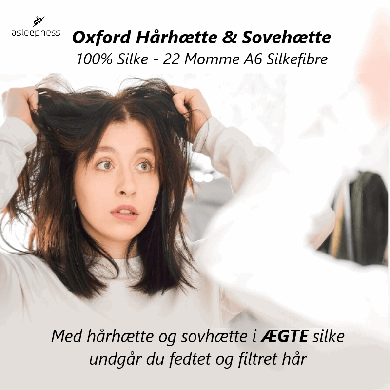 Hårplejende sort hårhætte og sovehætte i 100% Mulberry Silke i 22 Momme A6 silkefibre med dobbelt elastik.