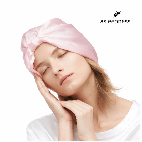 Sovevenligst Pink hårhætte og sovehætte i 100% Mulberry 22 Momme A6 Silkekvalitet med dobbelt silkeside og elastik.