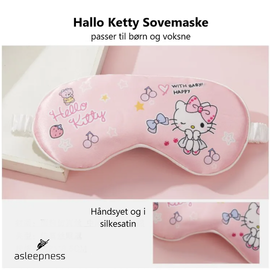 Sovemaske og øjenmaske for børn og voksne med Hello Kitty