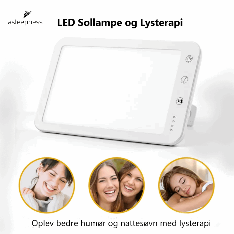 LED sollampe og lysterapi lampe i hvid med lysstyrke 10000 LUX 