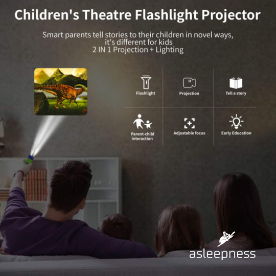 Sovetid med Projector og lommelygte til børn med enhjørning, astronaut, havfruer og dinosaurer