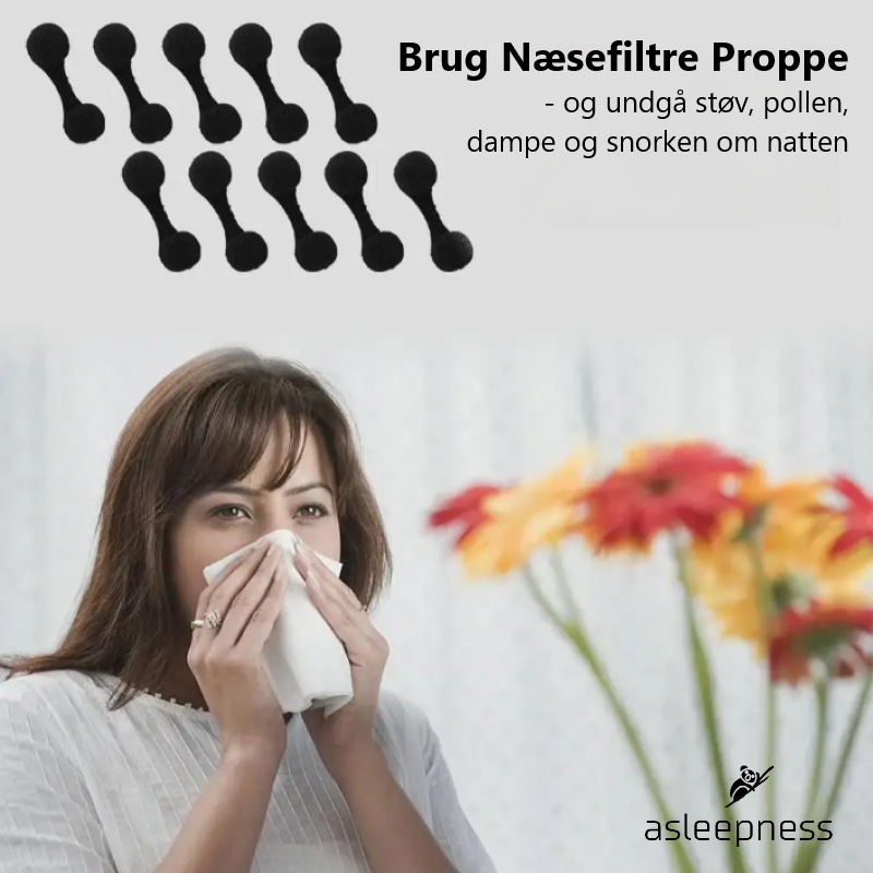 luftrensende næsefiltre proppe mod pollen støv og snorken  