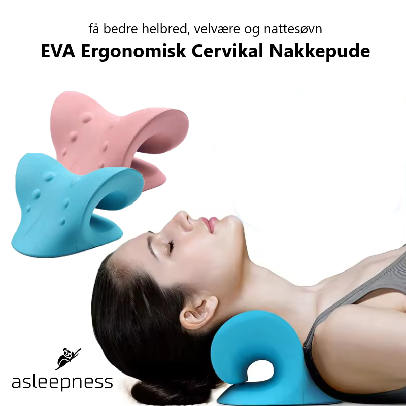 Nakkepude og nakkestøtter cervikal med EVA skum blå og pink