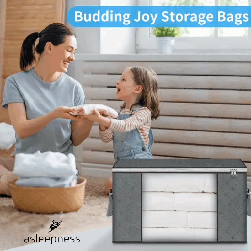 Pakkepose til dyner, sengetøj, sengesæt og tøj i grå 90L vandtæt