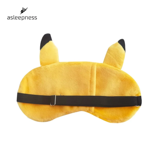 Sovemaske og øjenmaske med Pokermon Pikachu i plys for drenge og piger