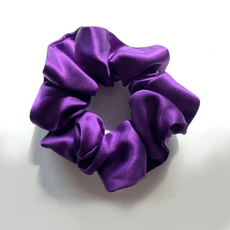 Hårelastik i lilla og purple med ægte mulberry 6A silke