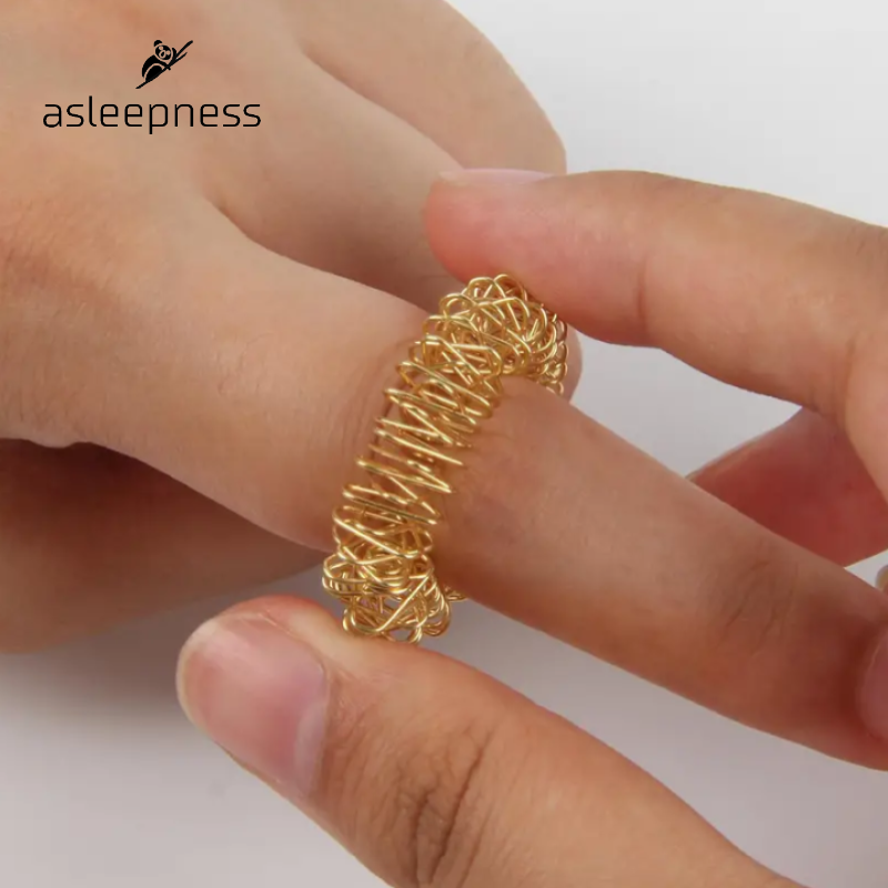 Effektive Sensorisk Finger Massage og Akupressur Ring til ADHD i sølv og guld