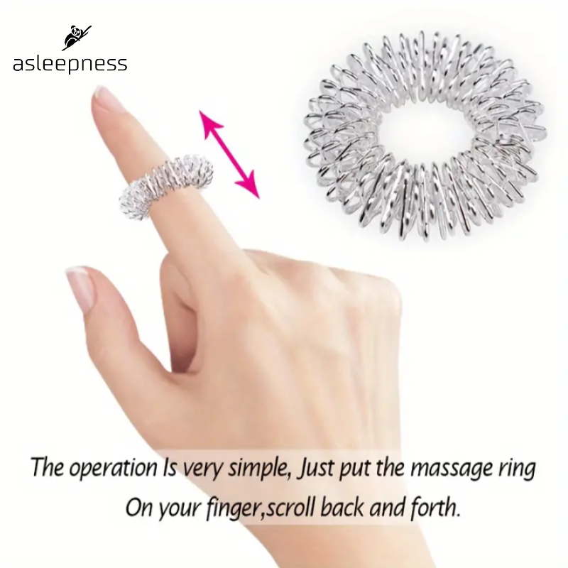 Børnevenlig Sensorisk Finger Massage og Akupressur Ring til ADHD i sølv og guld