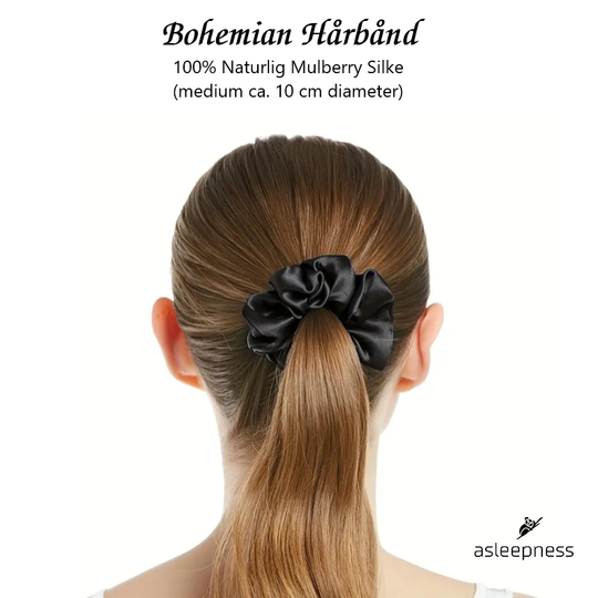 Silke hårbånd , hårelastik og hårpynt i rent mulberry silke fibre