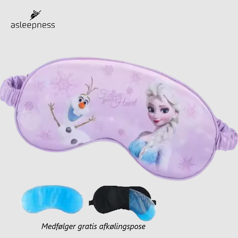 Smuk Sovemaske og øjenmaske med Disney Elsa Frozen og Olaf i lyserød og lilla