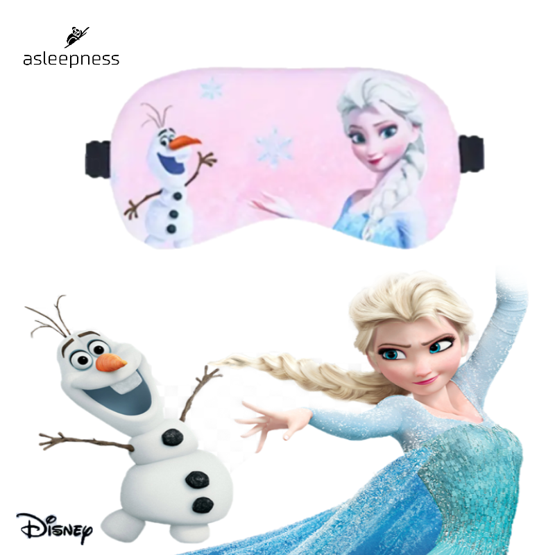 Sovemaske og øjenmaske med Disney Elsa Frozen og Olaf i lyserød og lilla