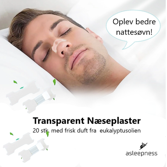 Transparent Næseplaster mod snorken 20 stk. med aroma duft