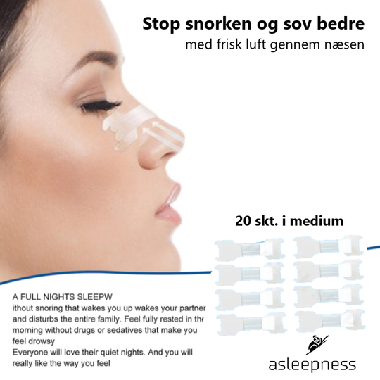 Anti Snorke Næseplaster Transparent 20 Stk