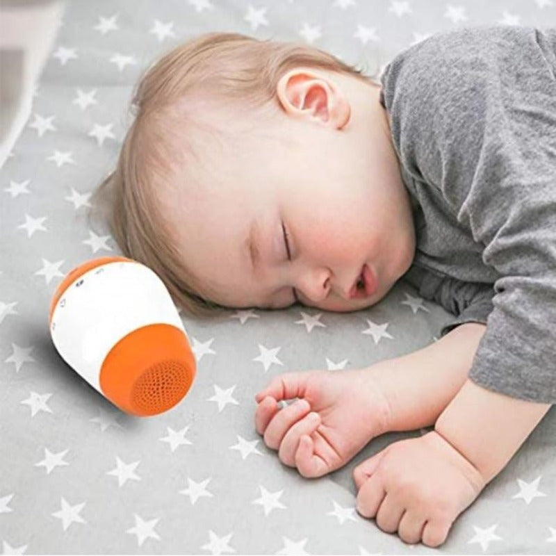 Sovehjælp til børn  med sovealarm og sovemaskine med hvid lyd